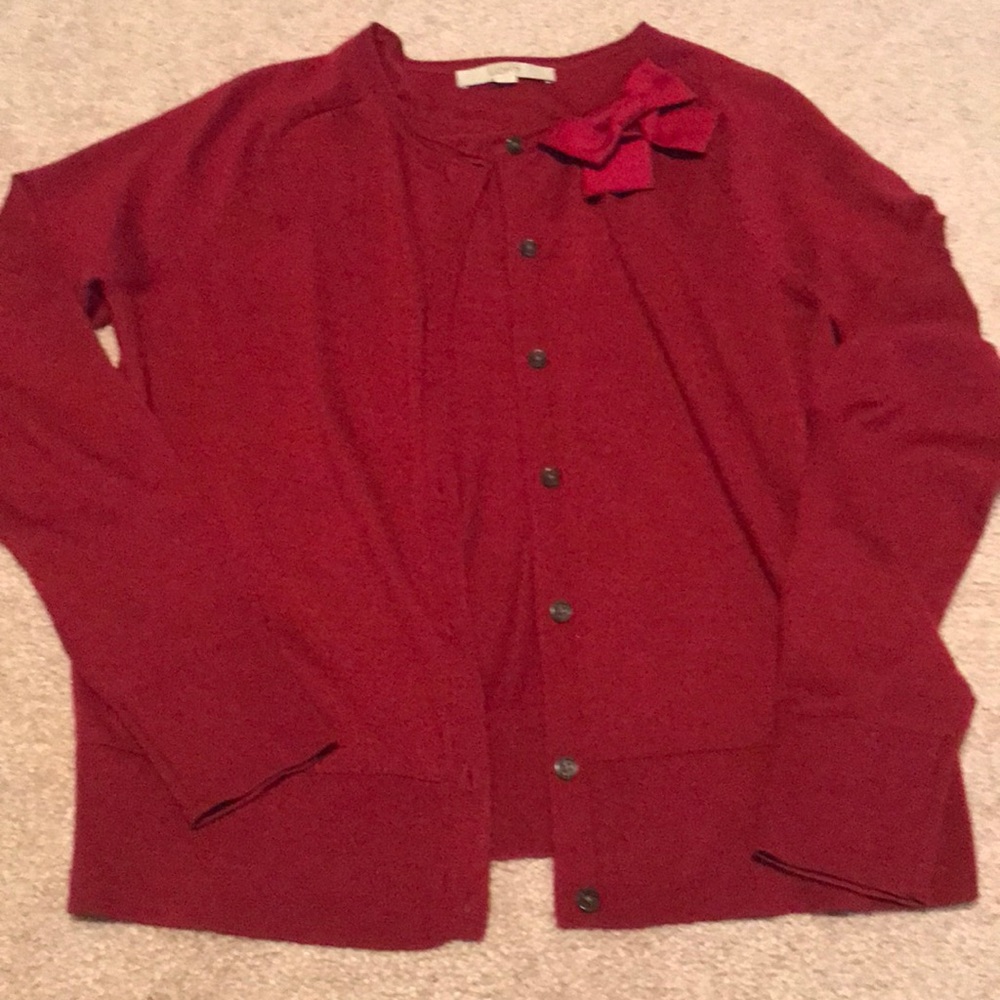 loft red sweater